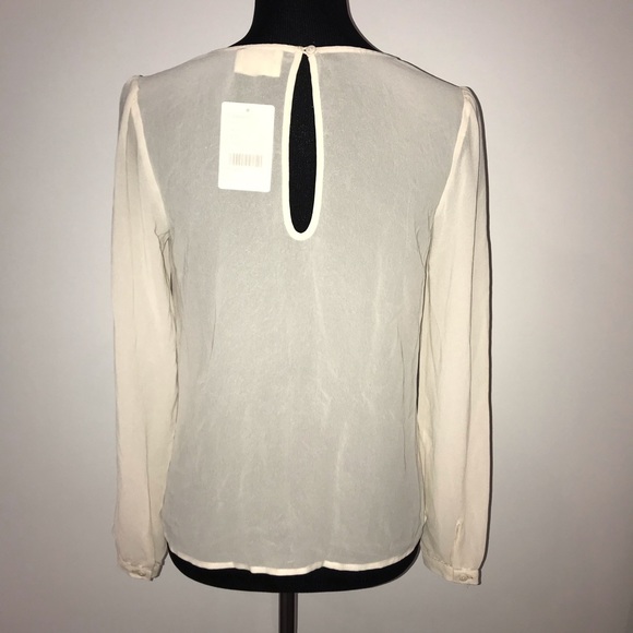 UO Pins & Needles Sheer Ivory Blouse - Picture 4 of 6